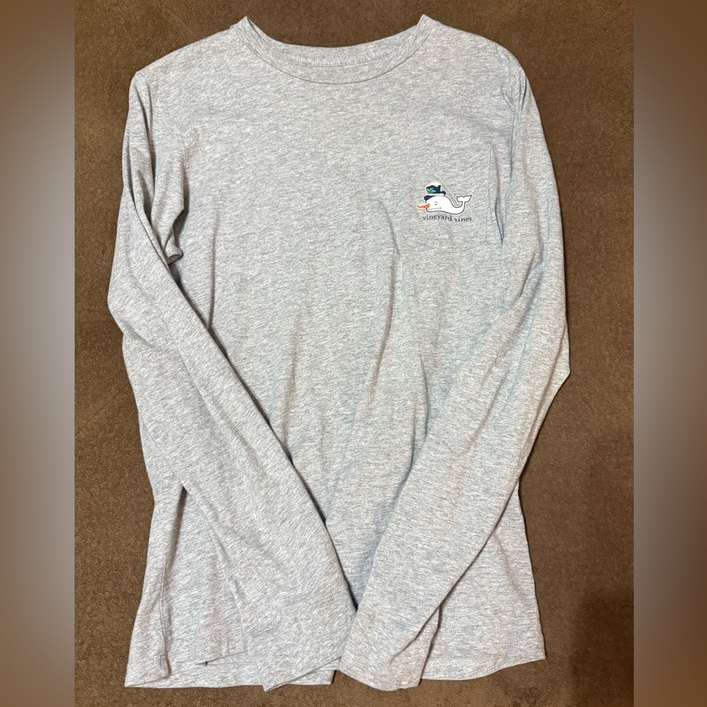 Youth Vineyard Vines long sleeve Happy Holidays tee size XL